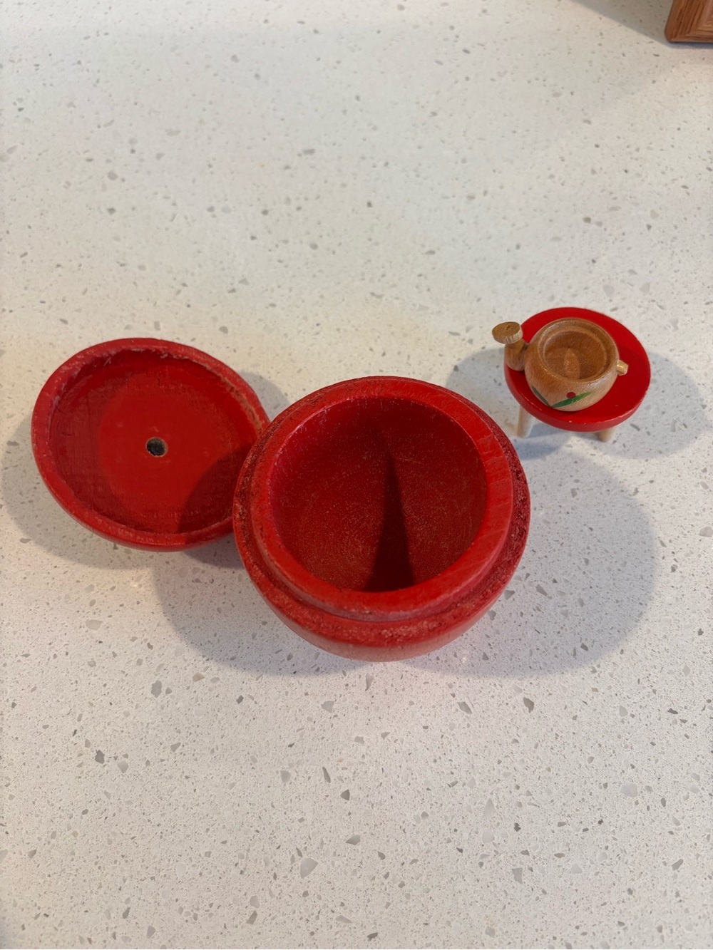 Wooden Red & Yellow Toy Apple - Picture 4 of 6